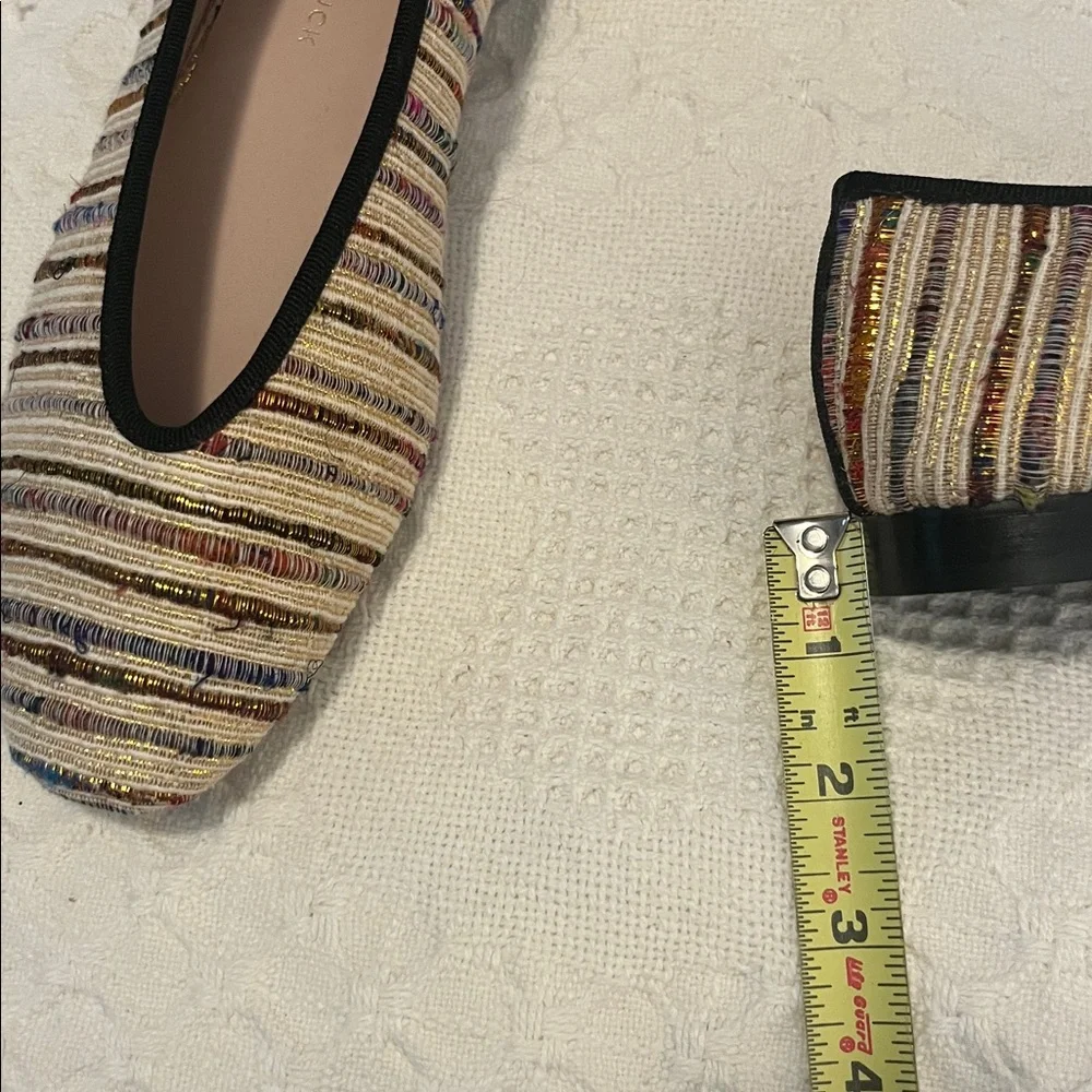 Tuckernuck Women’s Multicolor Nina Tweed Neutral Woven Striped Ballet Flats 7